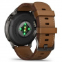 умные часы watch garmin venu 4 45 mm slate black leather brown 010-03014-03