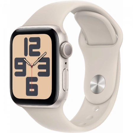умные часы apple watch se (2023) 44 starlight case starlight sport band s/m (mre43)