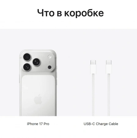 смартфон apple iphone 17 pro max 256 гб, "cеребристый" | silver (esim)