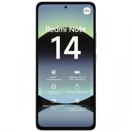 смартфон xiaomi redmi note 14 nfc 8/128 гб ocean blue