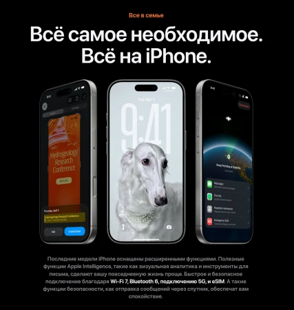 смартфон apple iphone 17 pro max 256 гб, "cеребристый" | silver (esim)