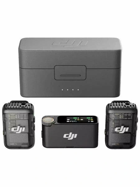 беспроводной микрофон dji mic 2 (2 tx + 1 rx + charging case)
