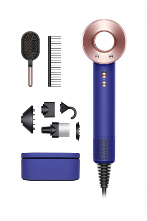 фен dyson supersonic hd08 vinca blue/rose + кейс для хранения + набор фирменных расчесок limited edition фен dyson supersonic hd08 vinca blue/rose + кейс для хранения + набор фирменных расчесок limited edition